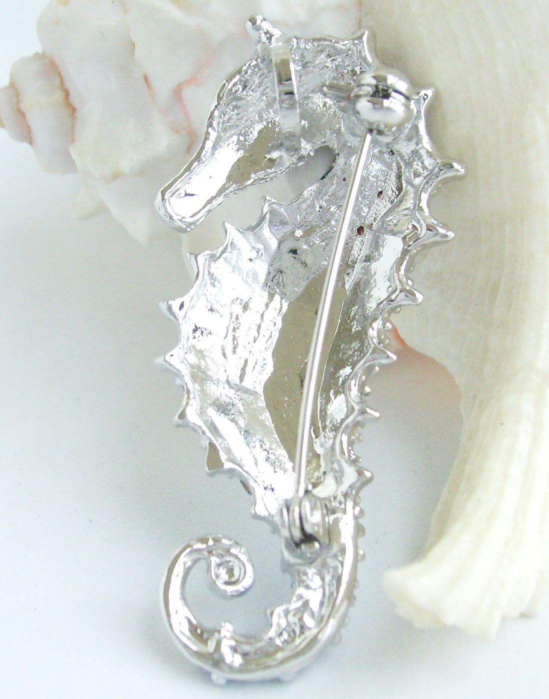 Sindary Costume Jewelry Animal Seahorse Brooch Pin Pendant Blue Rhinestone Crystal SP02254C13