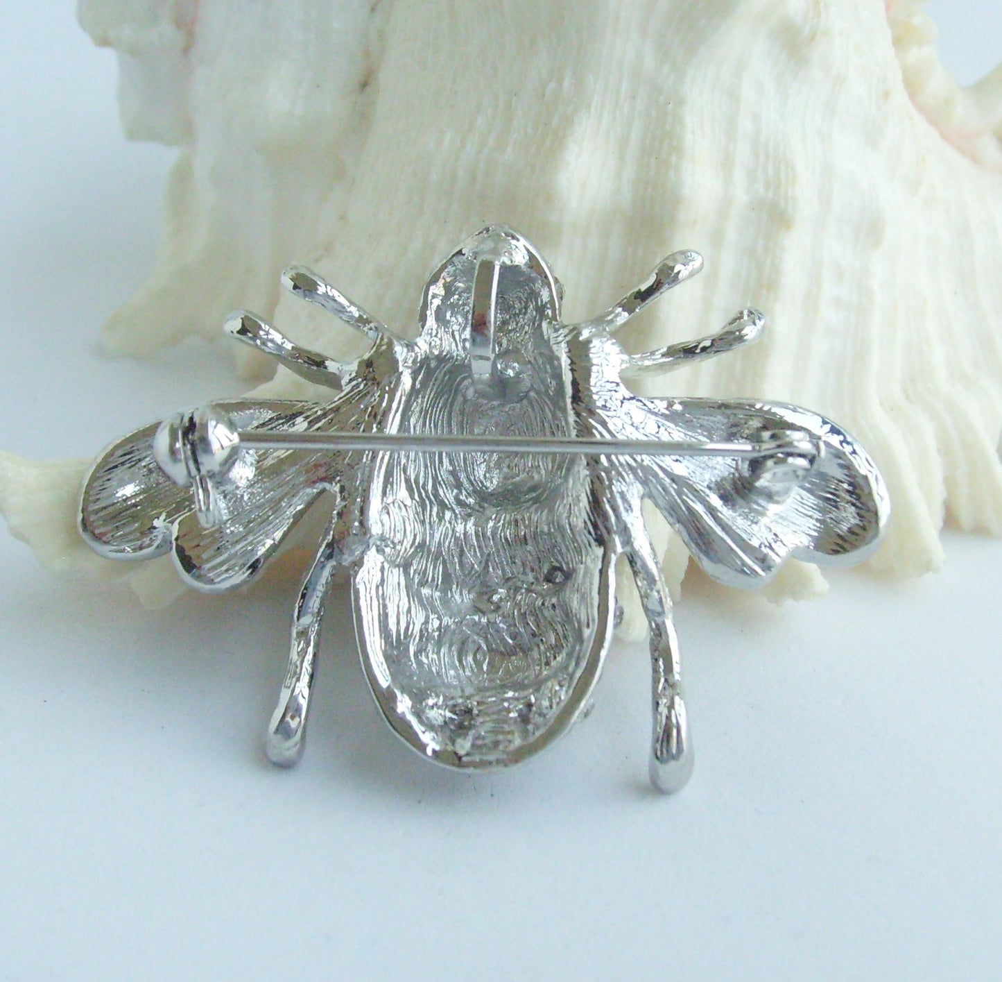 Sindary Costume Jewelry Insect Bee Black Honeybee Brooch Pin Pendant Clear Rhinestone Crystal SPJC0110C4