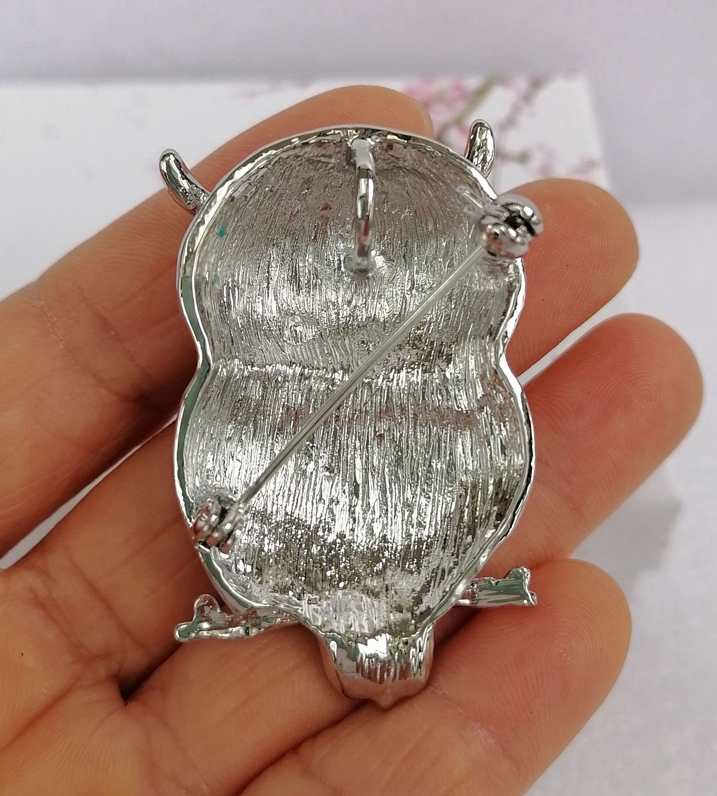 Sindary Costume Jewelry Unique Animal Bird Owl Brooch Pin Pendant Clear Rhinestone Crystal SP03502C4