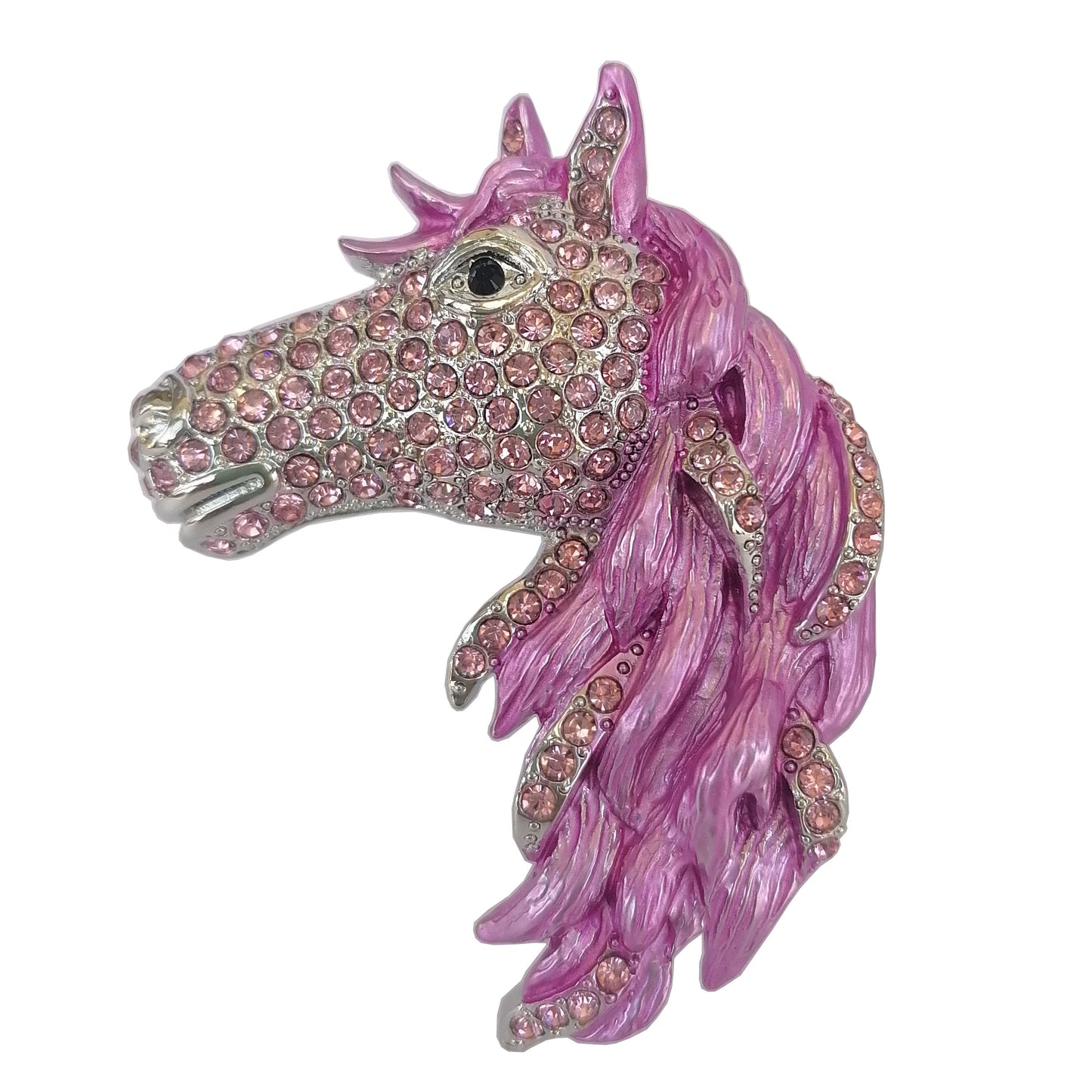 Sindary Costume Jewelry Art Style Animal Horse Brooch Pin Pendant Pink Rhinestone Crystal SP06535C7